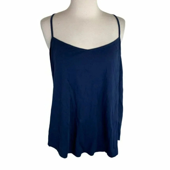 ASOS curve 14 Plus-size blue racer back tank top - Picture 1 of 5
